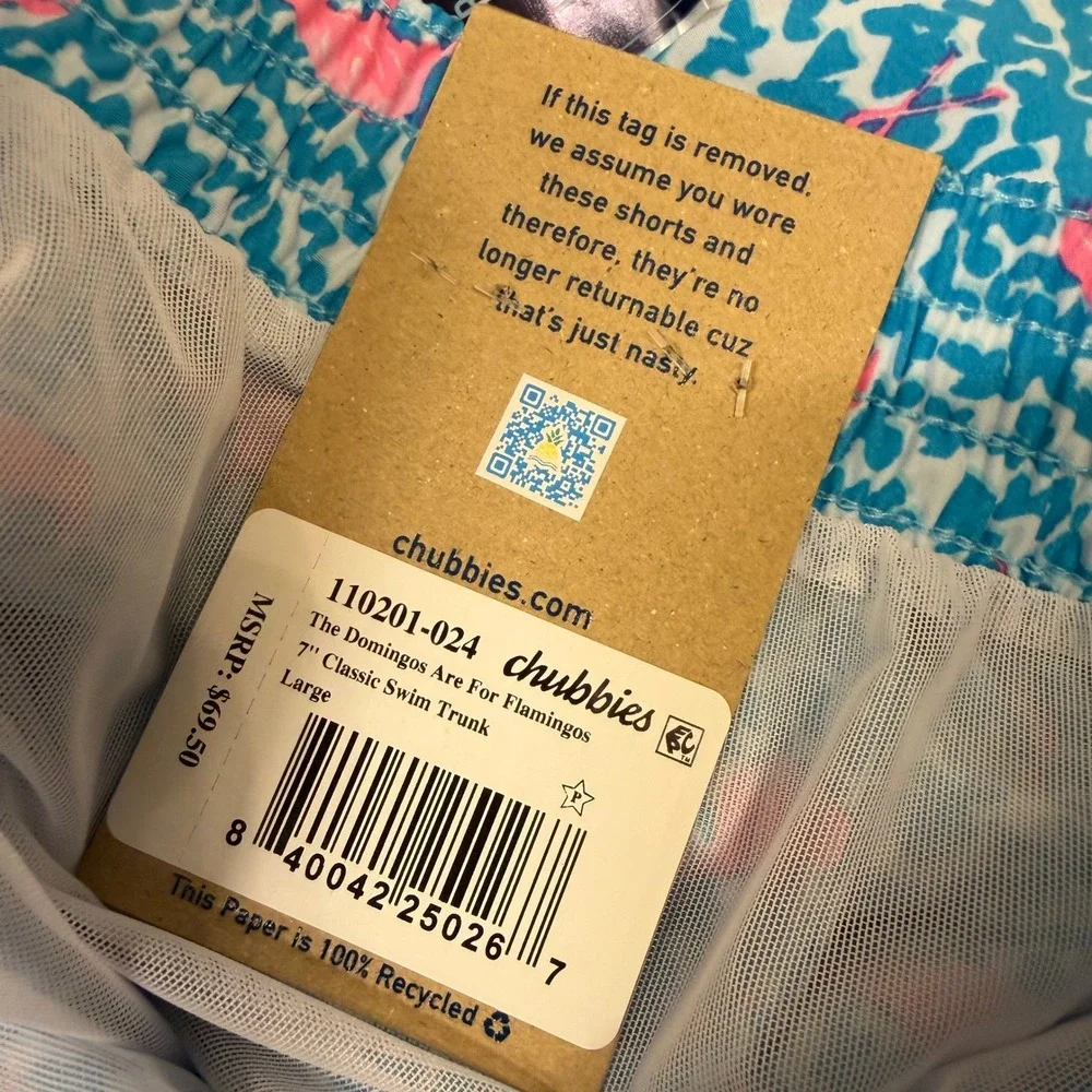 New Chubbies Swim Trunks Bathing Suit Mens Large 7